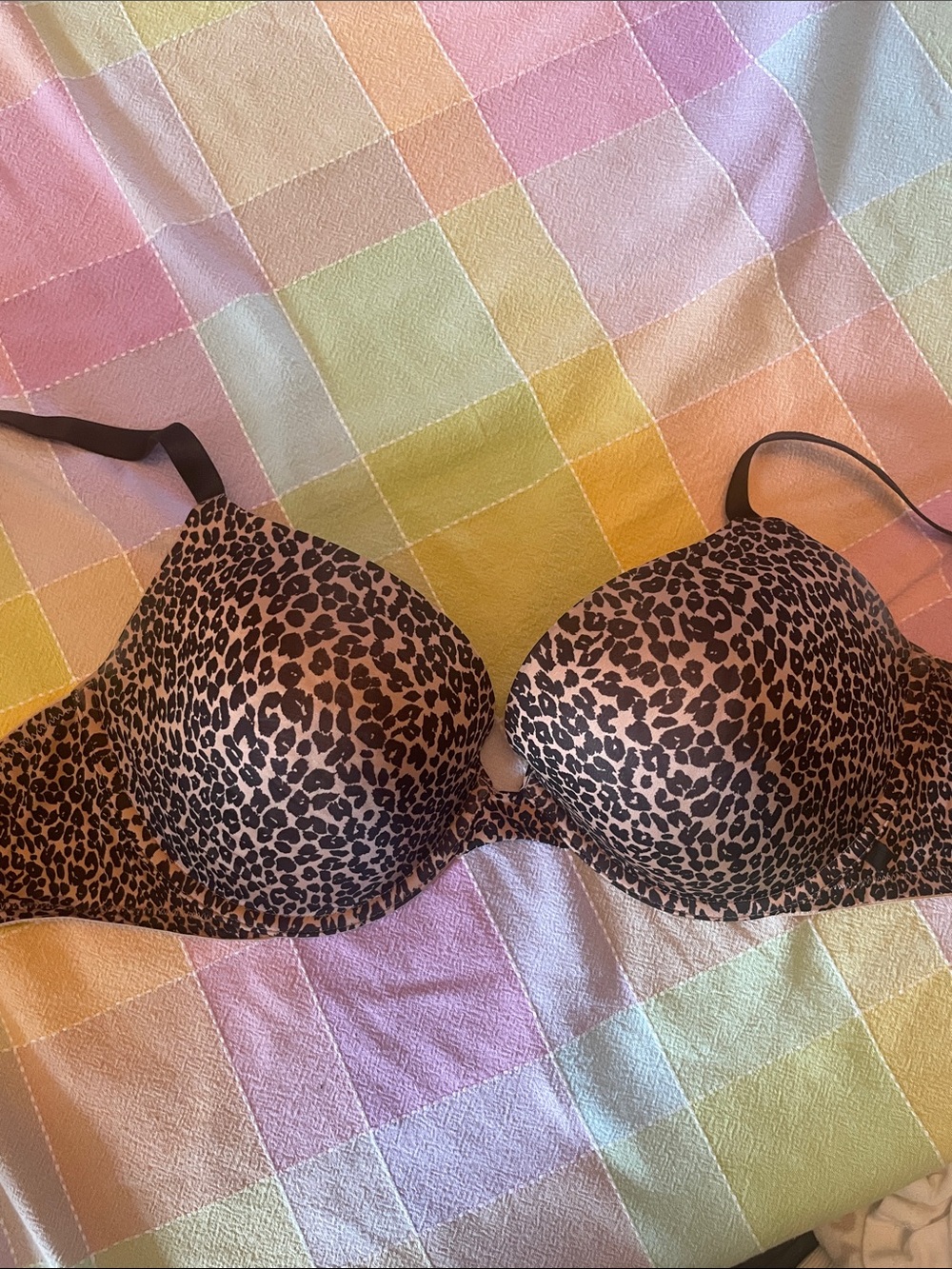 Victoria's Secret Leopard Print Push-Up Bra - Brown/Black
